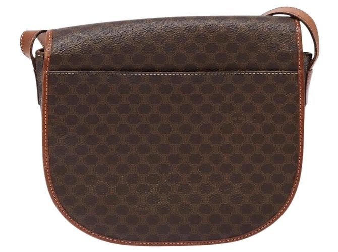 Céline Borsa a Spalla Celine Macadam in Pelle PVC Marrone - vista 2