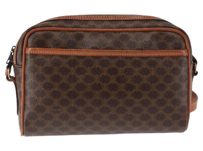 Céline Borsa a Spalla Celine Macadam in Pelle PVC Marrone - vista 2
