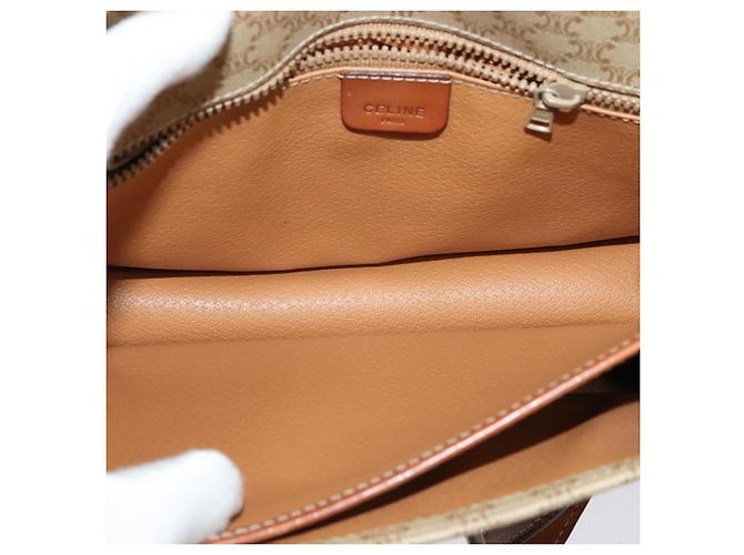 Céline Borsa a Spalla Celine Macadam in Pelle PVC Beige - vista 5