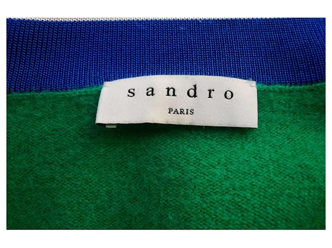 SANDRO grüner V-Ausschnitt Pullover Größe 40 in fast neuem Zustand - Ansicht 6