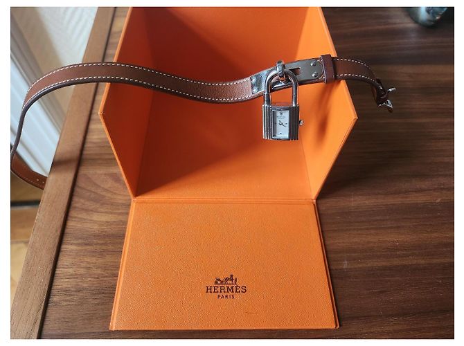 Hermès Kelly PM AC CAD Prata 19009 W025743WW Camelo - vista 3