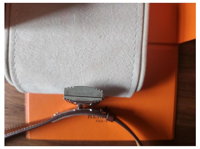 Hermès Kelly PM AC CAD Prata 19009 W025743WW Camelo - vista 4