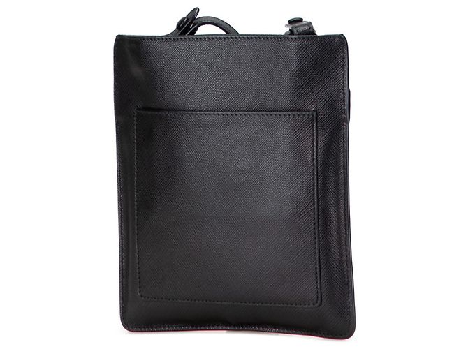 Borsa a tracolla in pelle Saffiano Prada Nero - vista 2