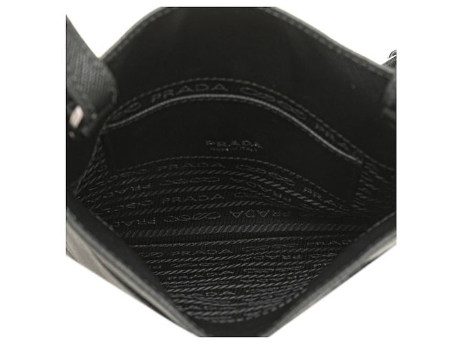 Borsa a tracolla in pelle Saffiano Prada Nero - vista 6