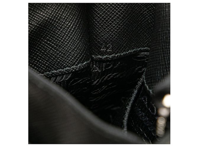 Borsa a tracolla in pelle Saffiano Prada Nero - vista 9