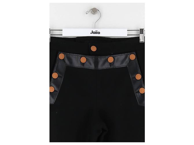 Jean Paul Gaultier Calça larga de lã preta Preto - vista 2