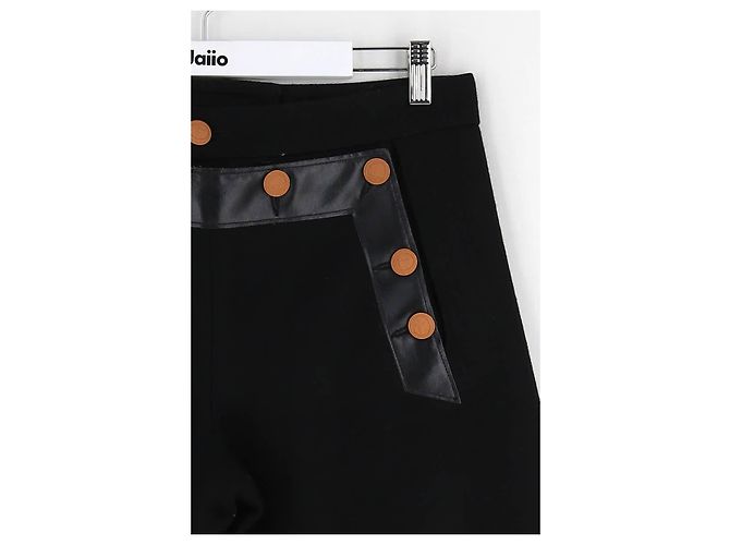 Jean Paul Gaultier Calça larga de lã preta Preto - vista 3