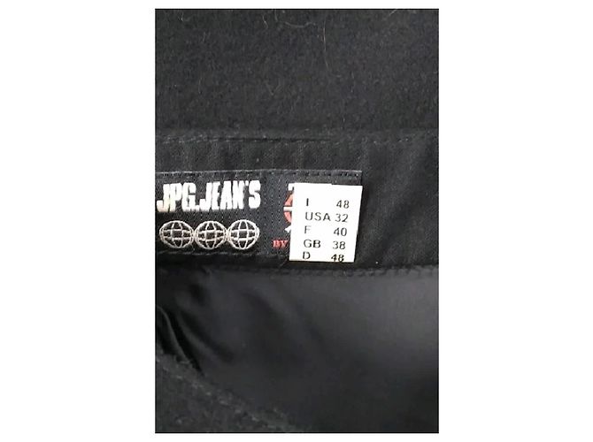 Jean Paul Gaultier Calça larga de lã preta Preto - vista 5