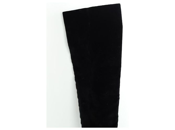 Saint Laurent Schwarze Samtstiefel - Ansicht 4