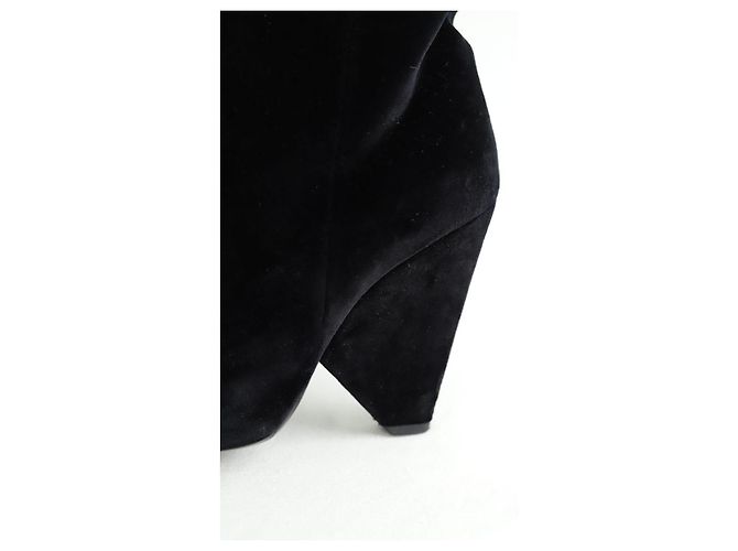 Saint Laurent Schwarze Samtstiefel - Ansicht 5