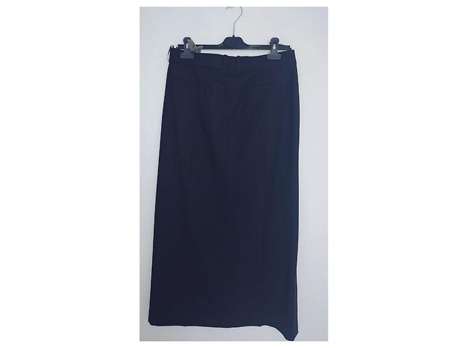 Massimo Dutti Falda negra recta con aberturas Negro - vista 2