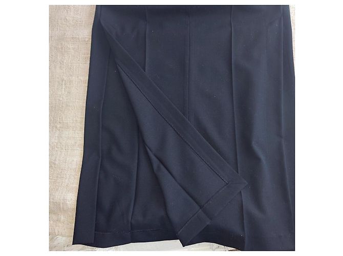 Massimo Dutti Falda negra recta con aberturas Negro - vista 3