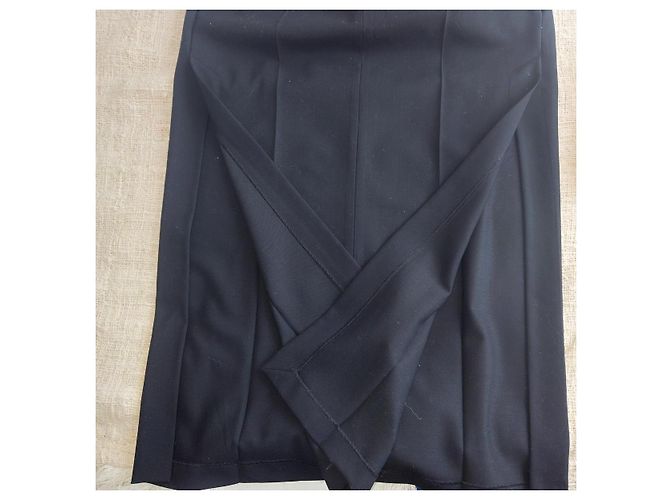Massimo Dutti Falda negra recta con aberturas Negro - vista 5