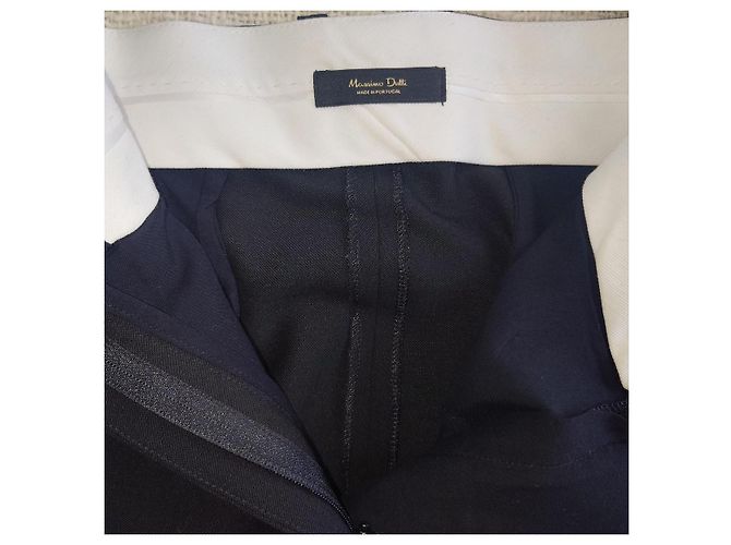 Massimo Dutti Falda negra recta con aberturas Negro - vista 6