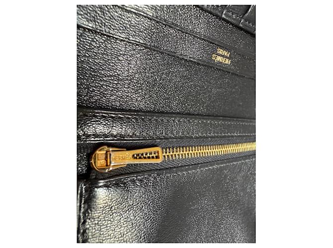 Hermès Bearn Alligator Kompaktgeldbörse Schwarz - Ansicht 12