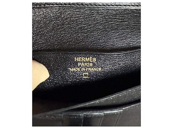 Hermès Bearn Alligator Kompaktgeldbörse Schwarz - Ansicht 13