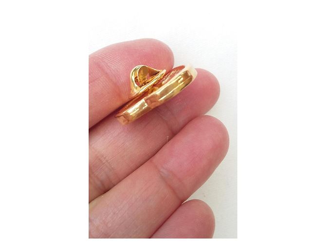 Yves Saint Laurent Arty Spilla a Cuore Rossa Oro Rosso D'oro Gold hardware - vista 10