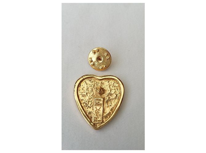 Yves Saint Laurent Arty Spilla a Cuore Rossa Oro Rosso D'oro Gold hardware - vista 6