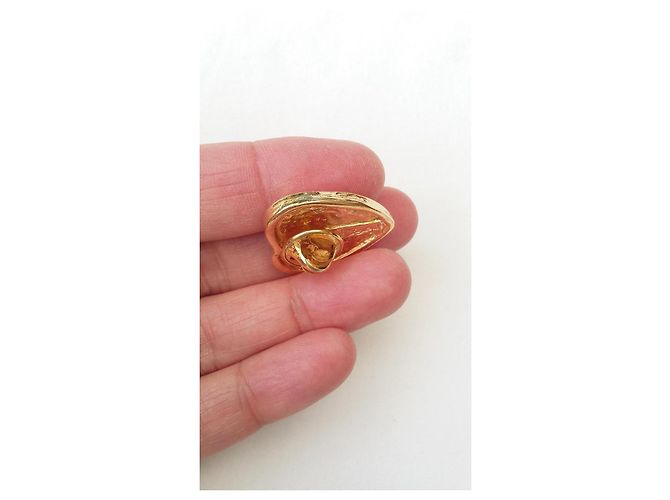 Yves Saint Laurent Arty Spilla a Cuore Rossa Oro Rosso D'oro Gold hardware - vista 8