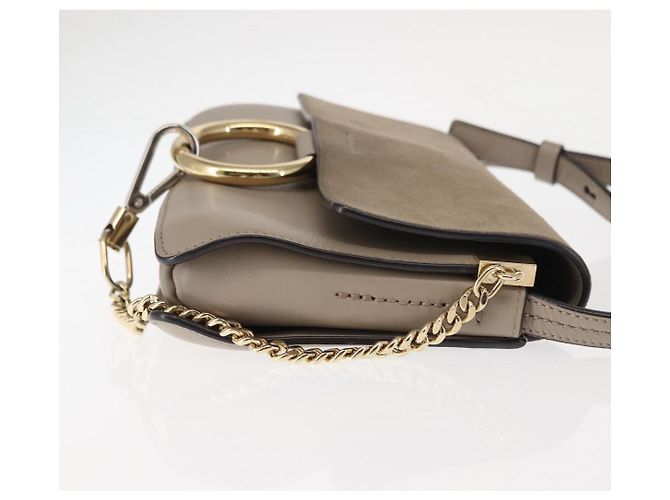 Chloé Borsa a Spalla Faye Mini in Pelle e Suede di Chloe Beige - vista 3