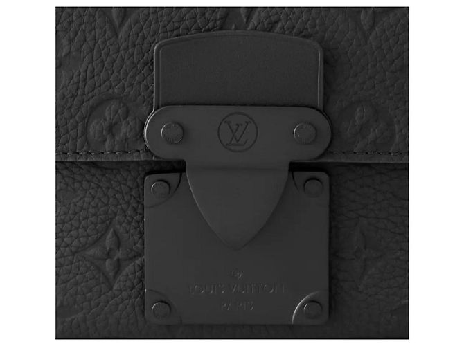 Borsa a tracolla S Lock in taurillon monogramma nero opaco Louis Vuitton - vista 3
