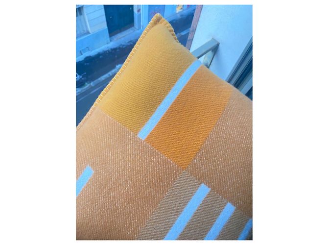 Almofada Hermès Avalon Vibration Lã Mel 50x50cm - vista 7