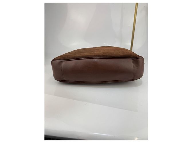 Borsa a spalla Gucci in pelle / camoscio marrone 284 - vista 10