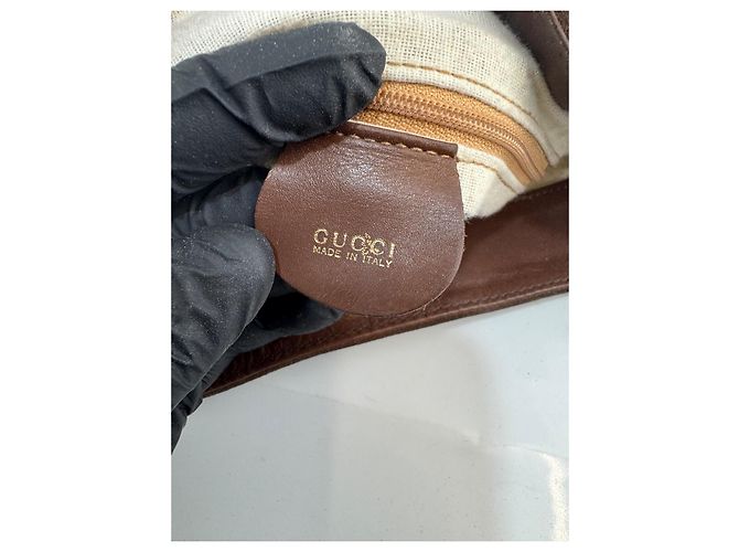 Borsa a spalla Gucci in pelle / camoscio marrone 284 - vista 11