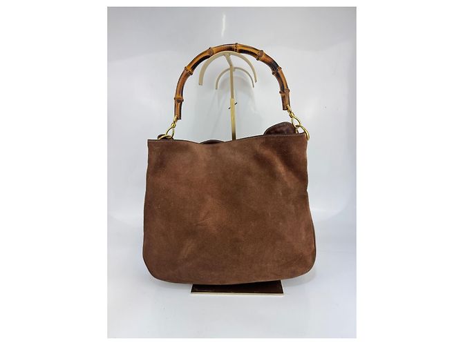 Borsa a spalla Gucci in pelle / camoscio marrone 284 - vista 2