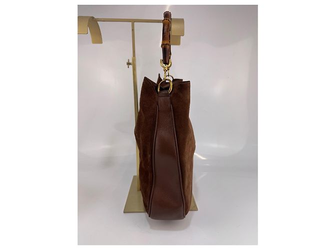 Borsa a spalla Gucci in pelle / camoscio marrone 284 - vista 3
