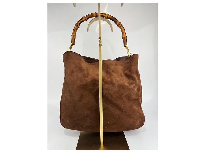 Borsa a spalla Gucci in pelle / camoscio marrone 284 - vista 4