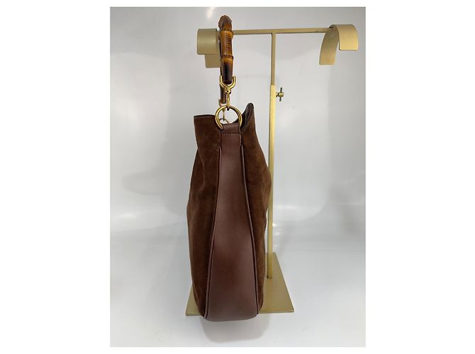 Borsa a spalla Gucci in pelle / camoscio marrone 284 - vista 5