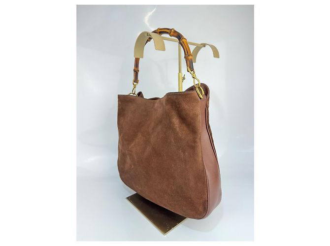 Borsa a spalla Gucci in pelle / camoscio marrone 284 - vista 6