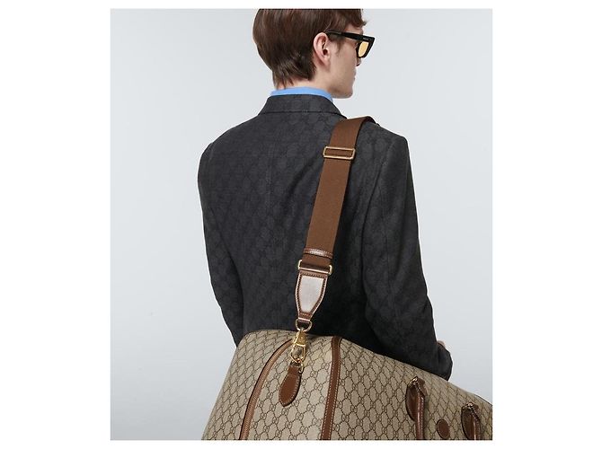 Gucci Borsa da Viaggio GG Supreme Beige - vista 13