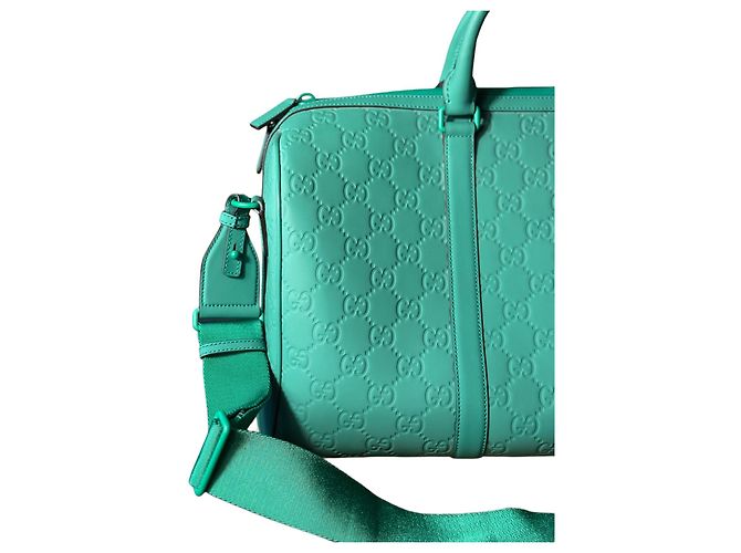 Gucci Borsa da Viaggio Grande con Monogramma GG Verde - vista 4