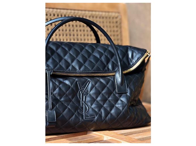 Borsa da viaggio Saint Laurent GIANT nera in pelle Nero - vista 9