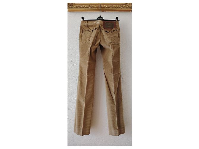DOLCE & GABBANA RIPPENDE SAMT-HOSE. Beige - Ansicht 3