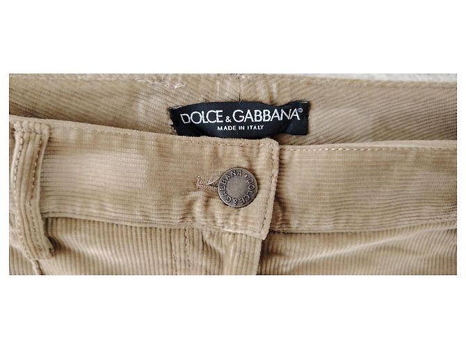 DOLCE & GABBANA RIPPENDE SAMT-HOSE. Beige - Ansicht 6
