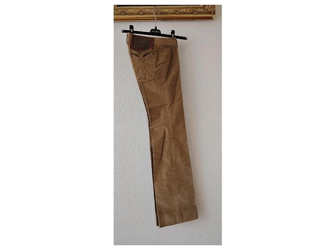 DOLCE & GABBANA RIPPENDE SAMT-HOSE. Beige - Ansicht 8