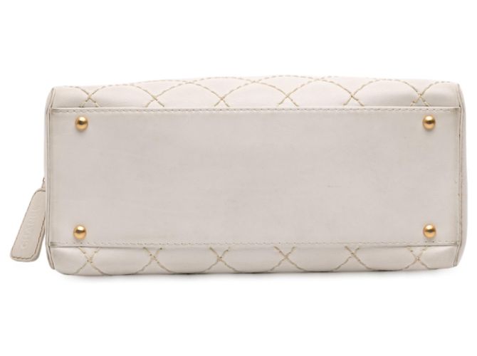 Borsa Chanel in agnello bianco con cucitura selvaggia CC - vista 3