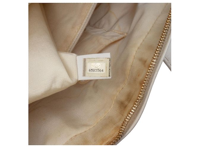 Borsa Chanel in agnello bianco con cucitura selvaggia CC - vista 6