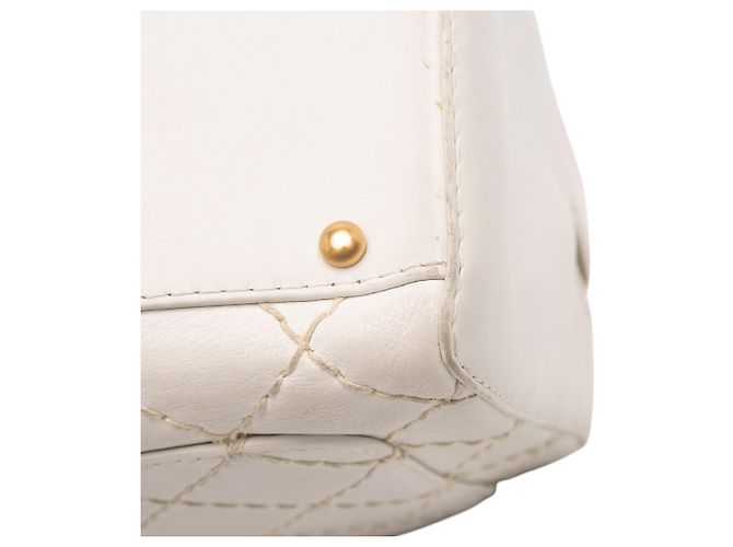 Borsa Chanel in agnello bianco con cucitura selvaggia CC - vista 8