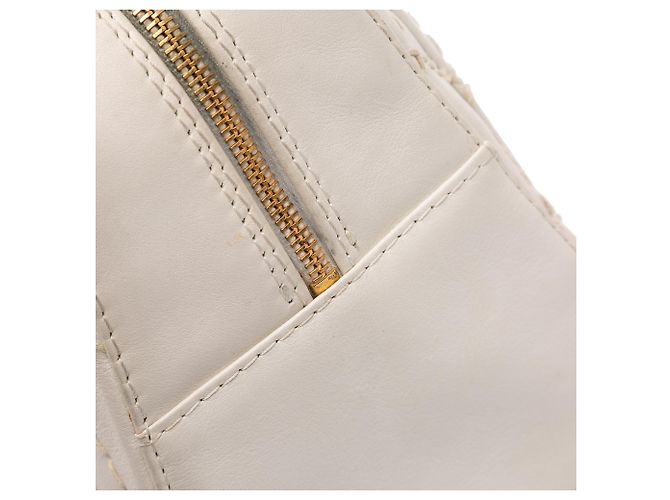 Borsa Chanel in agnello bianco con cucitura selvaggia CC - vista 9