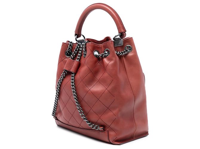Chanel Red Medium Stitched Calfskin Urban Luxury Drawstring Backpack - view 2