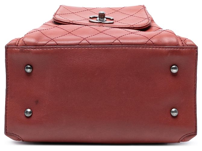 Chanel Red Medium Stitched Calfskin Urban Luxury Drawstring Backpack - view 3