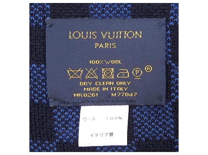 Sciarpa Petit Damier Louis Vuitton Nero Blu navy - vista 3