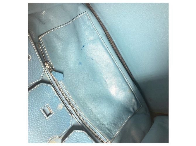 Borsa Tote Hermès Birkin 35 in Blue Jean - vista 13