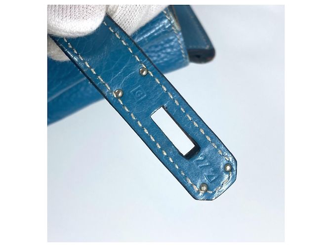 Borsa Tote Hermès Birkin 35 in Blue Jean - vista 14