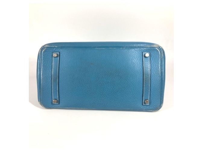 Borsa Tote Hermès Birkin 35 in Blue Jean - vista 5