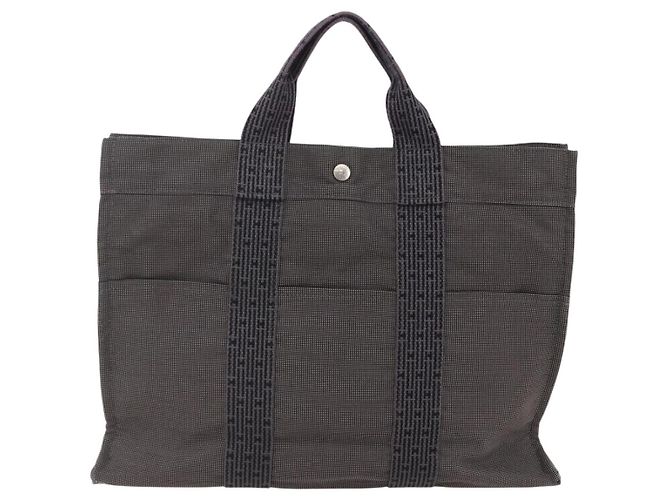 Borsa Fourre Tout in Tela MM Hermès Marrone - vista 2